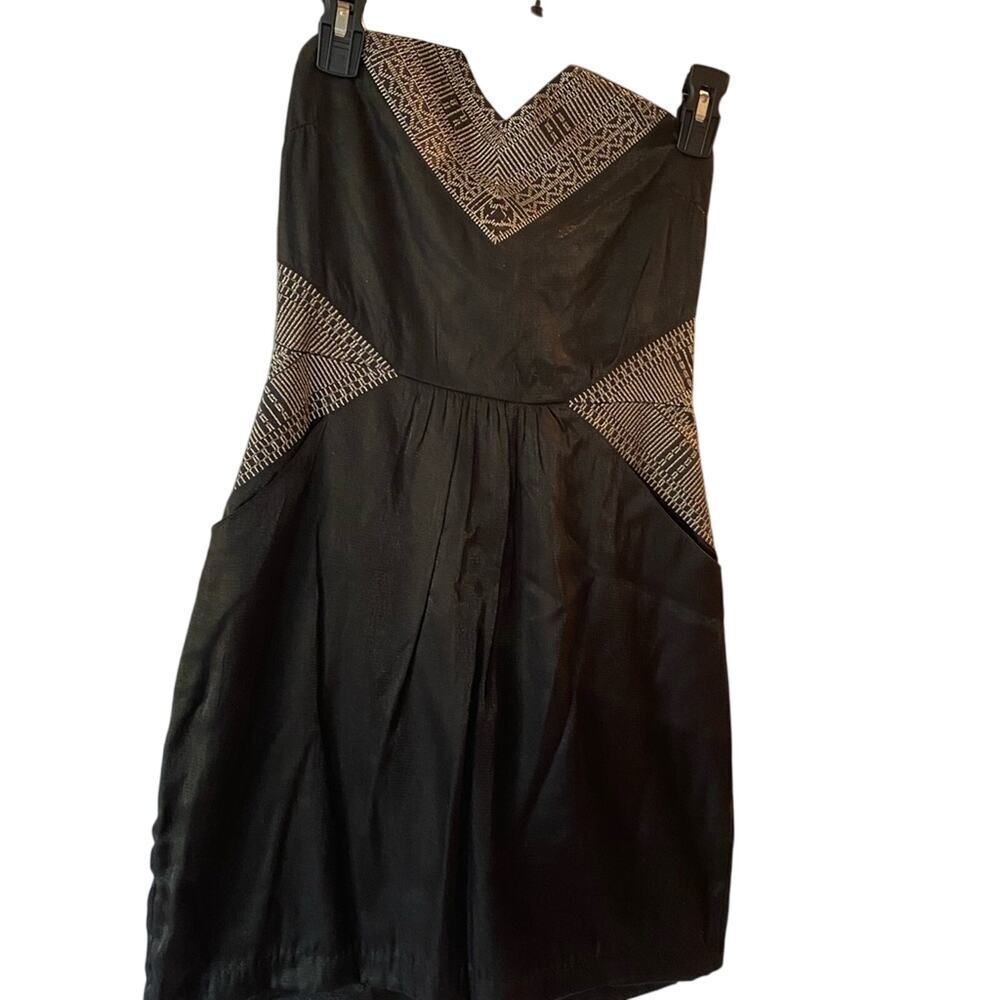 Urban Outfitters | Ecote Metallic Black Strapless Dress | NWT | Size Medium - Picture 2 of 10